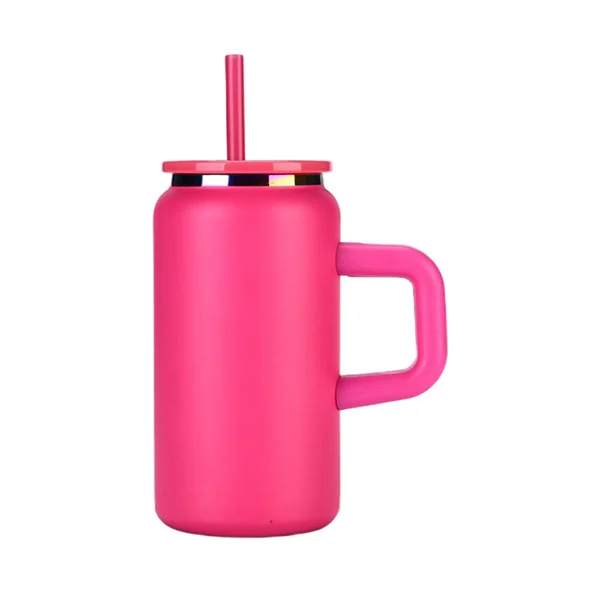 16oz ဖုန်စုပ်စက်အသတ်မဲ့သံမဏိများသည်ဖြုတ်တပ်နိုင်သောလက်ကိုင်များဖြင့်ခွက်များကိုလုပ်နိုင်သည်